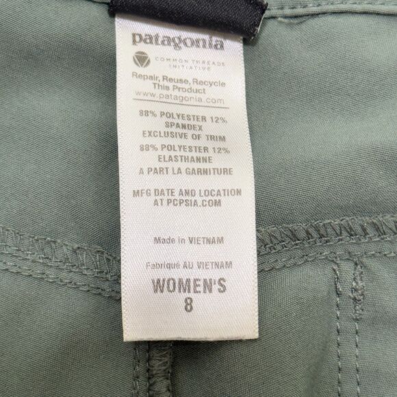 Women Patagonia Carpis Outdoor Athletic Pant in Light Green Size 8 - Picture 8 of 8